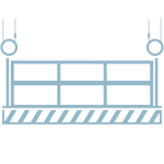 Un'icona di un container sollevato da una gru.