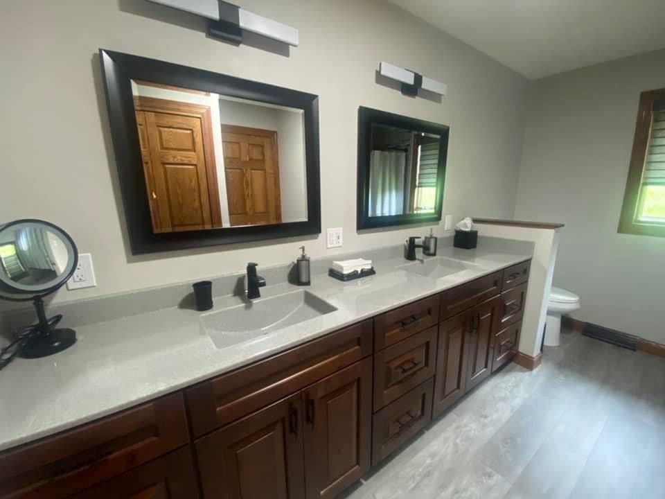 newly remodeled bathroom in Dubuque, IA by Cummings Construction