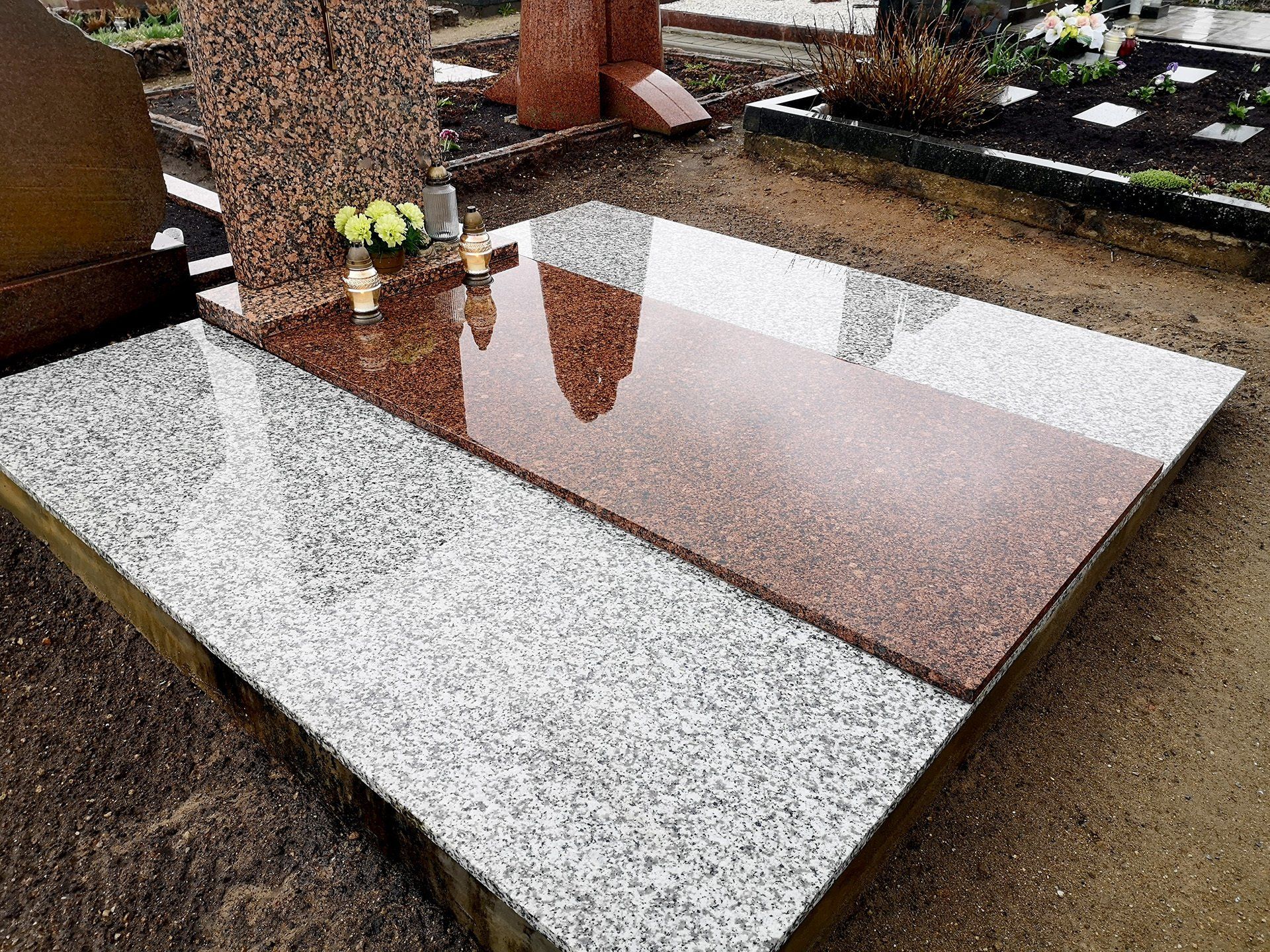 Akmenita, ĮI | kapų dengimas granito ir 3D stiklo plokštėmis