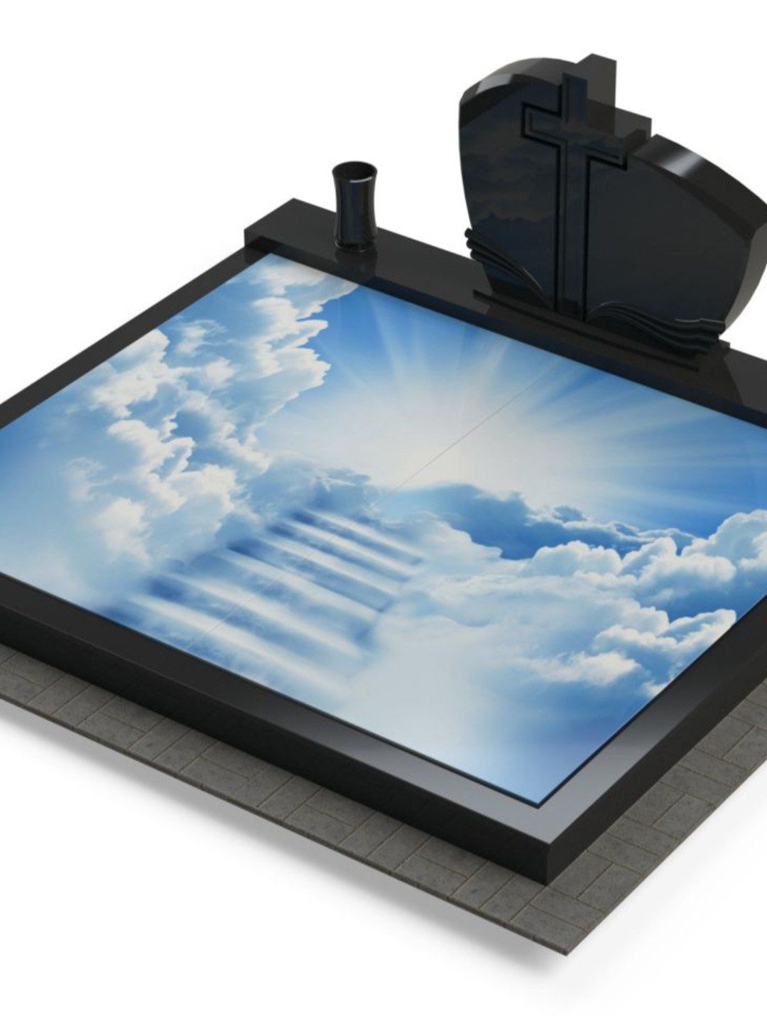 Akmenita, ĮI | kapų dengimas granito ir 3D stiklo plokštėmis