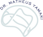 O logotipo do dr. matheus yamah é o desenho de um cérebro.