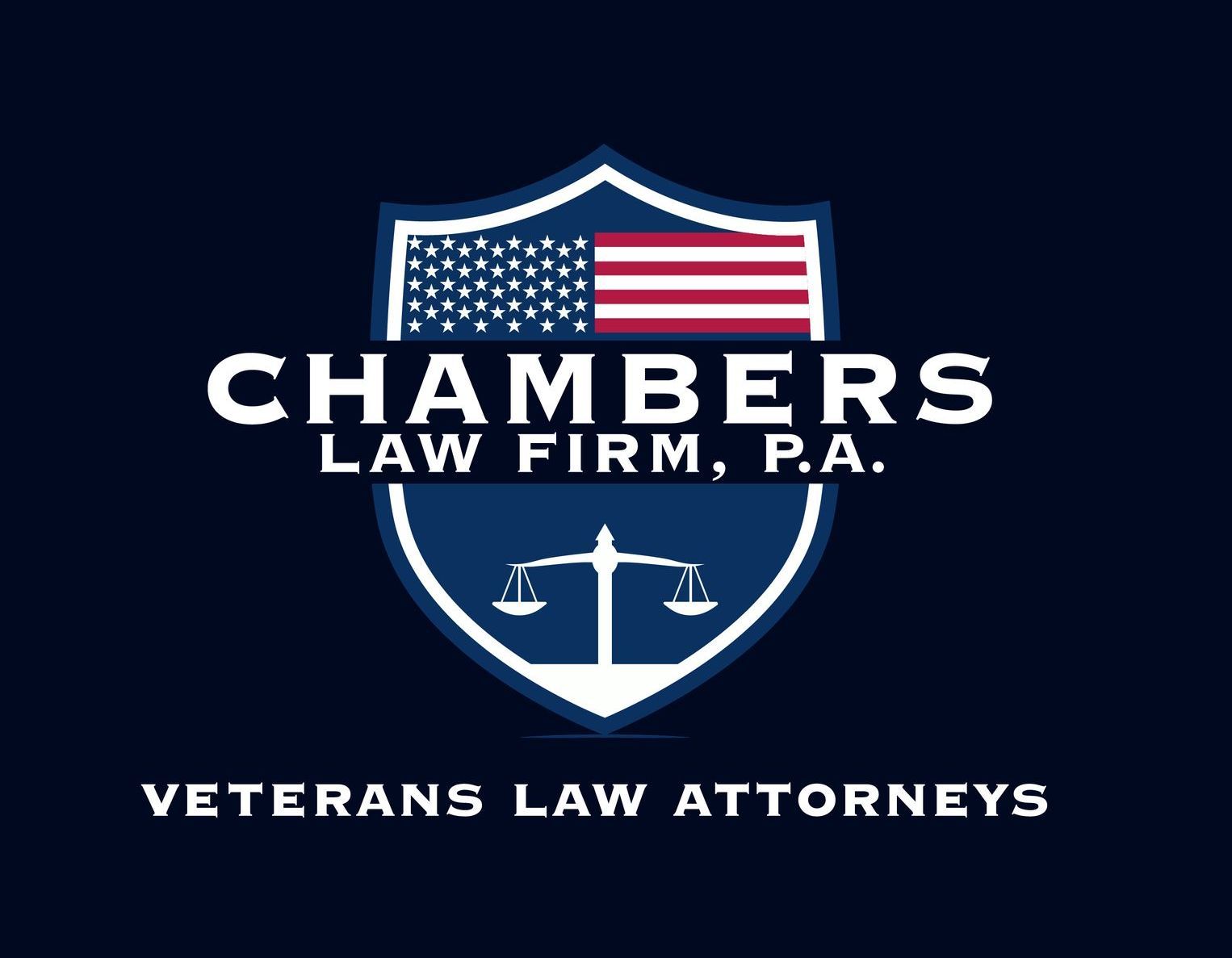 A logo for chambers law firm p.a. veterans law attorneys