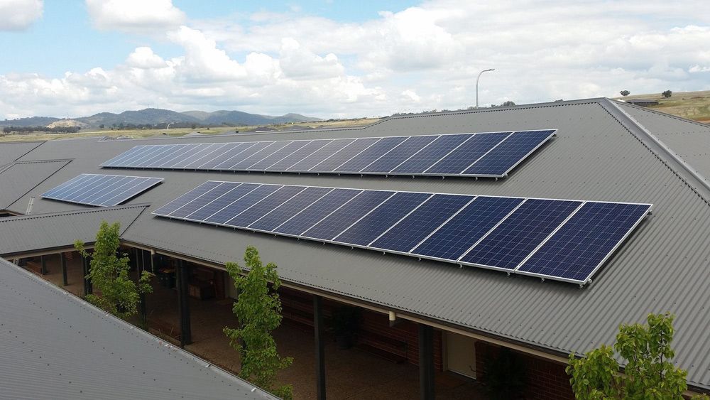 Solar Panels On A Roof In Tamworth