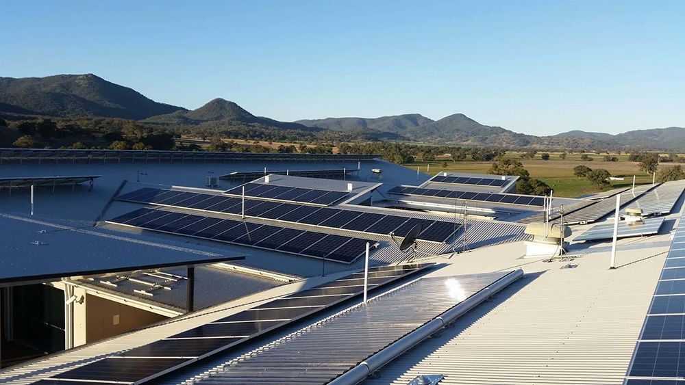 Solar Panels on a Building Roof