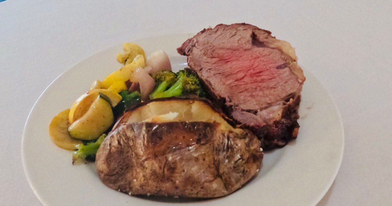 A close up of a plate of food on a table.