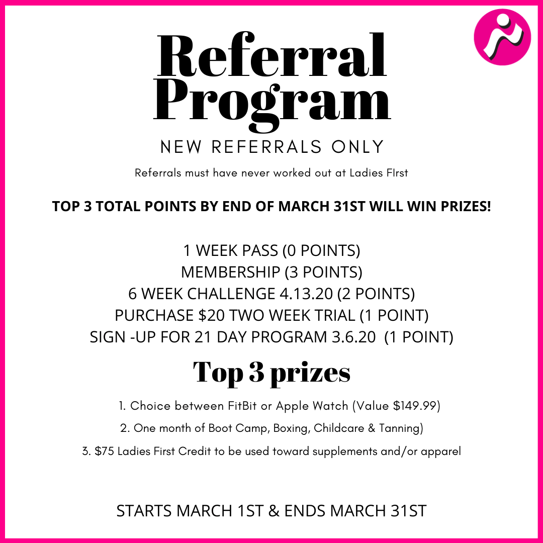 A referral program for new referrals only starts march 1st and ends march 31st