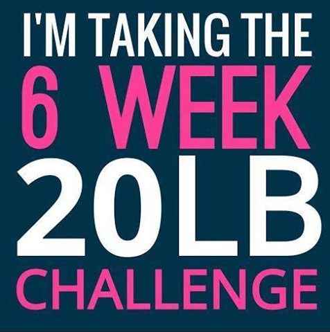 A sign that says i 'm taking the 6 week 20lb challenge