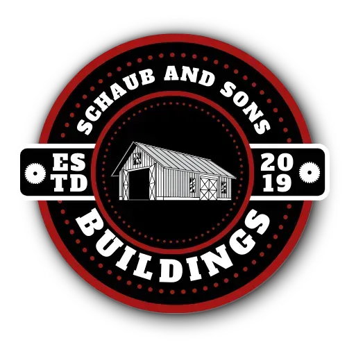 The logo for schaub and sons buildings shows a barn