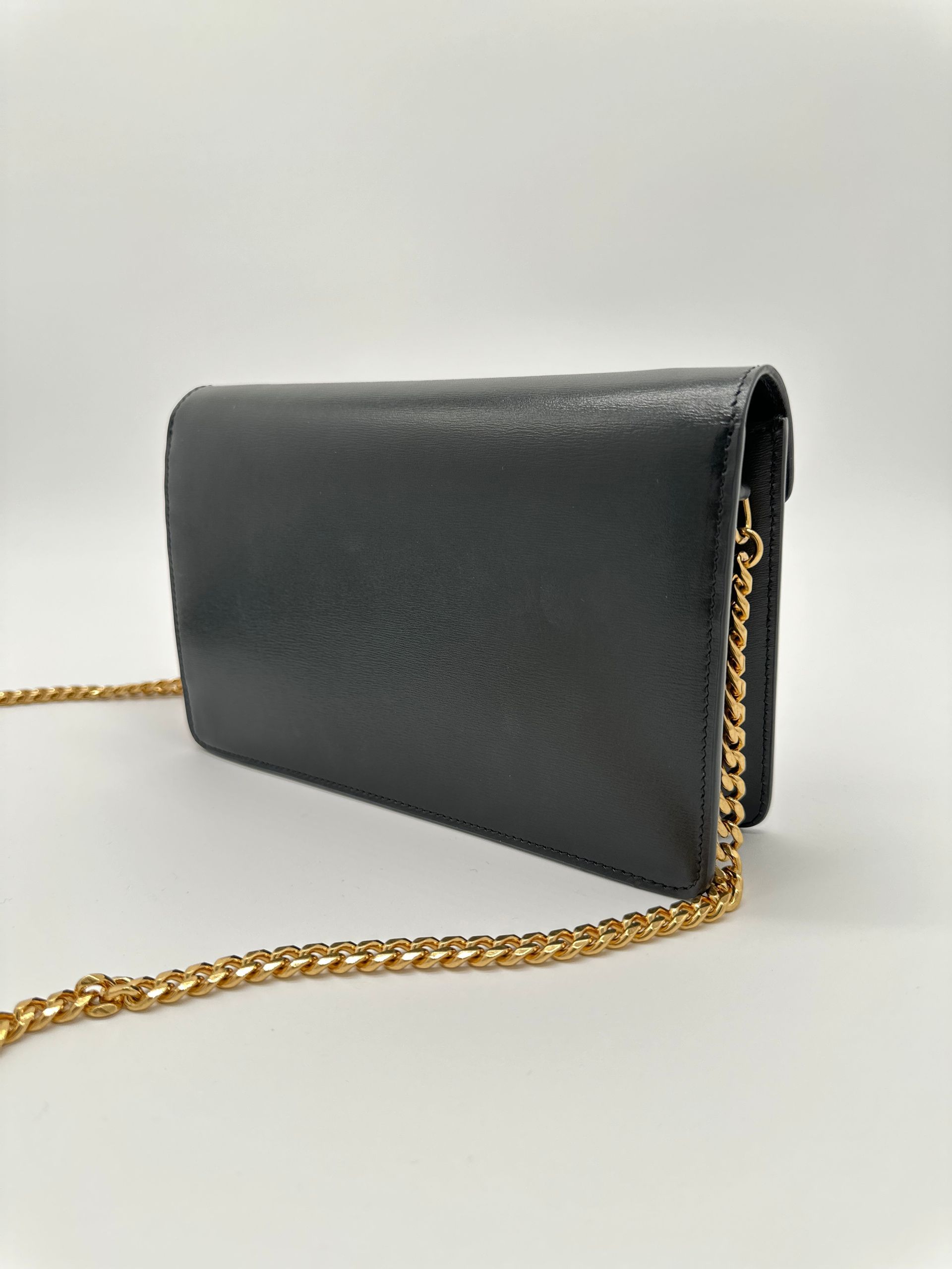 Celine Triomphe Margo Wallet on Chain (Black)