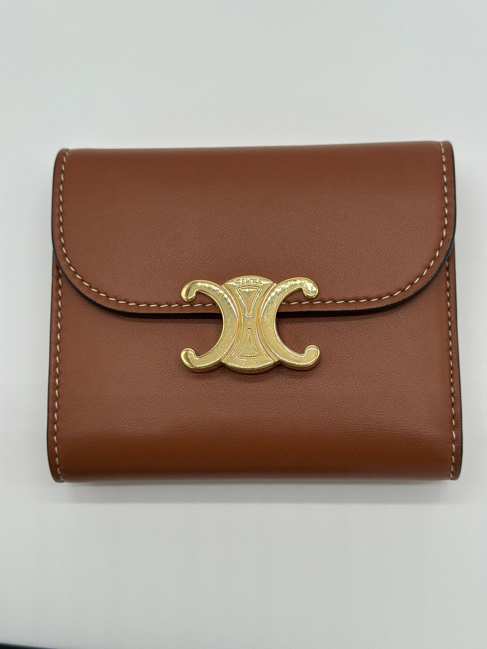 Celine Flap Wallet Triomphe (Tan)