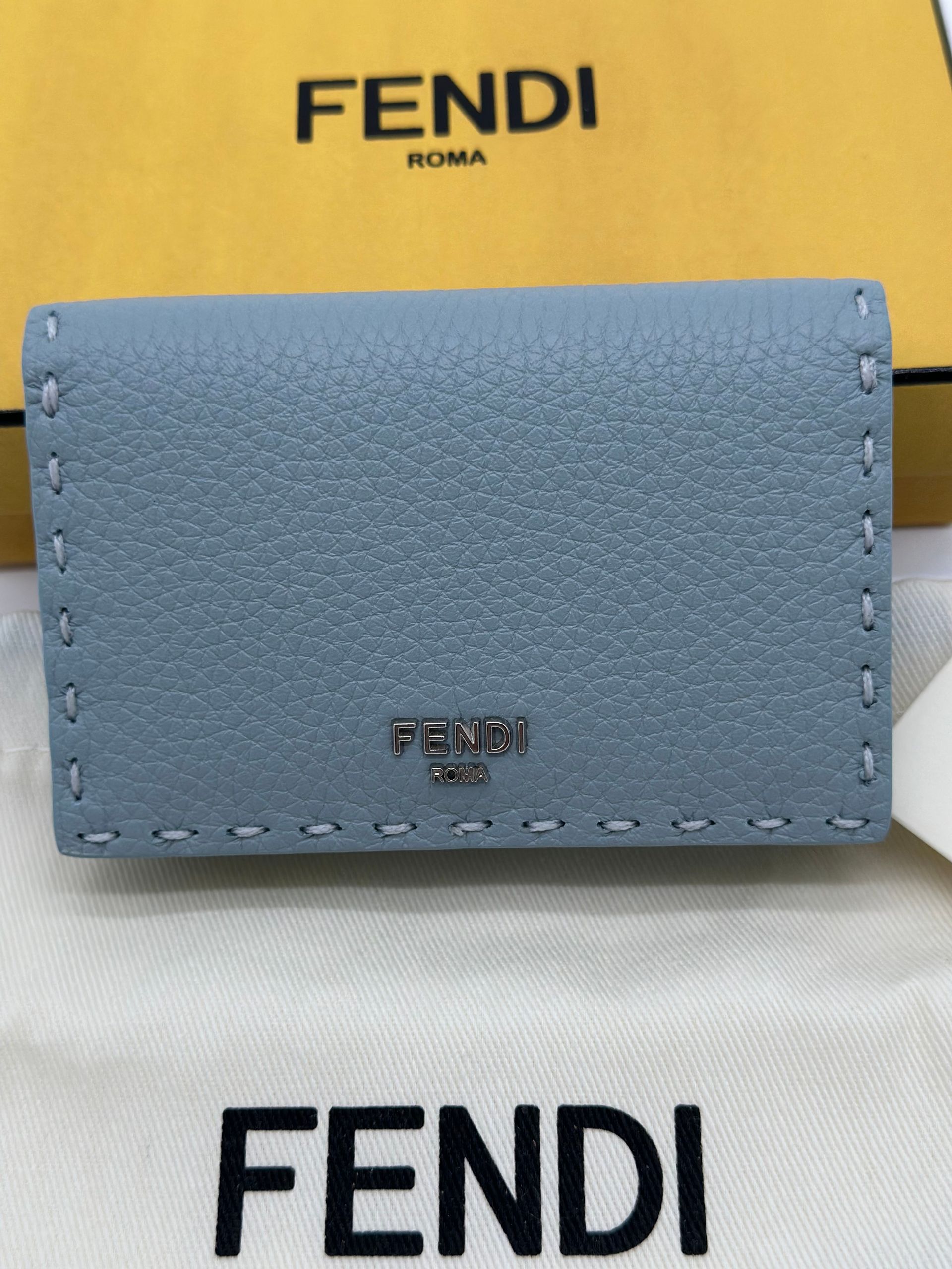 Fendi Leather Card Case (Blue)
