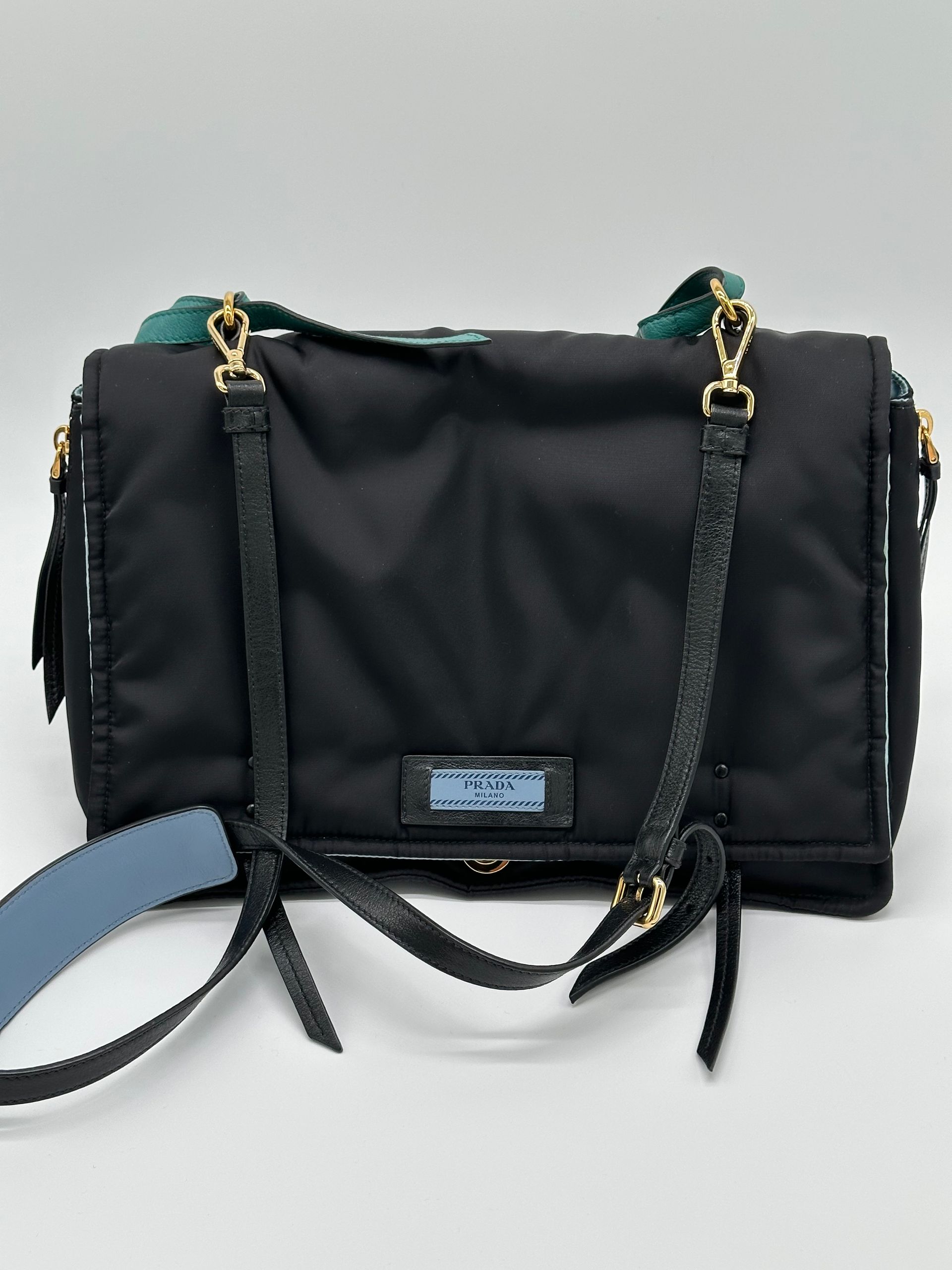 Prada Tessuto Etiquette Messenger Bag (Black)