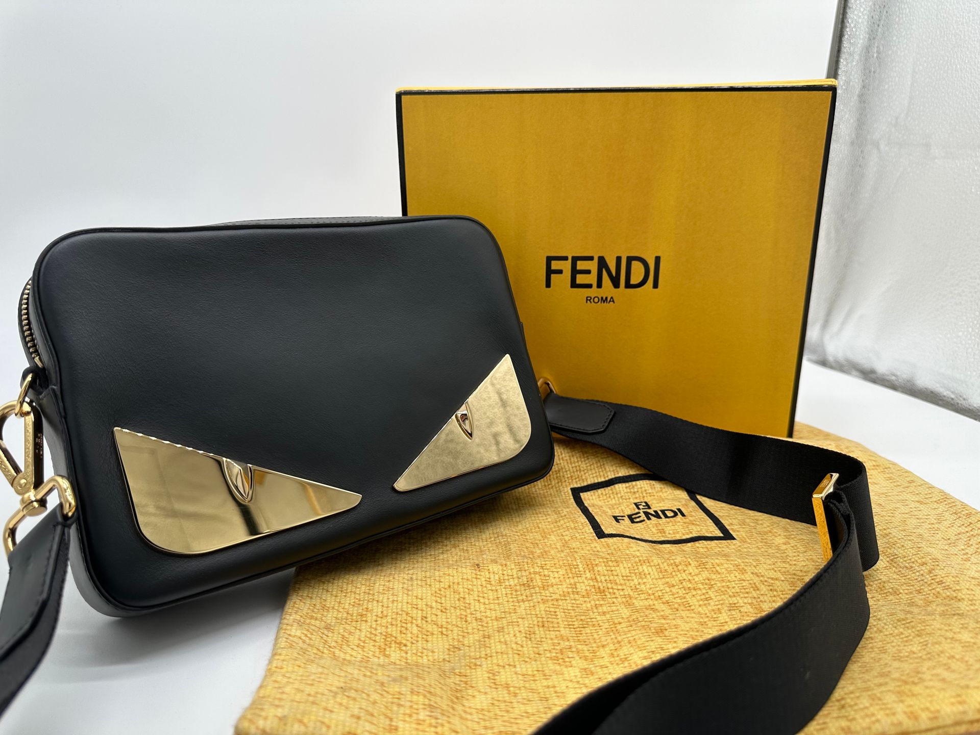 Fendi Monster Bug Eye Crossbody Bag ( Black)