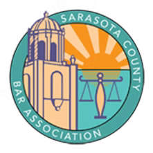 The logo for the sarasota county bar association