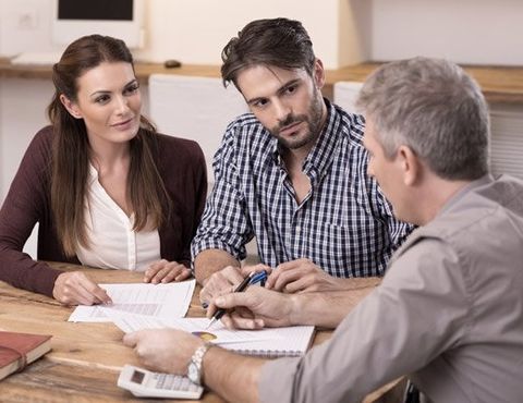 couple consulting with accountant