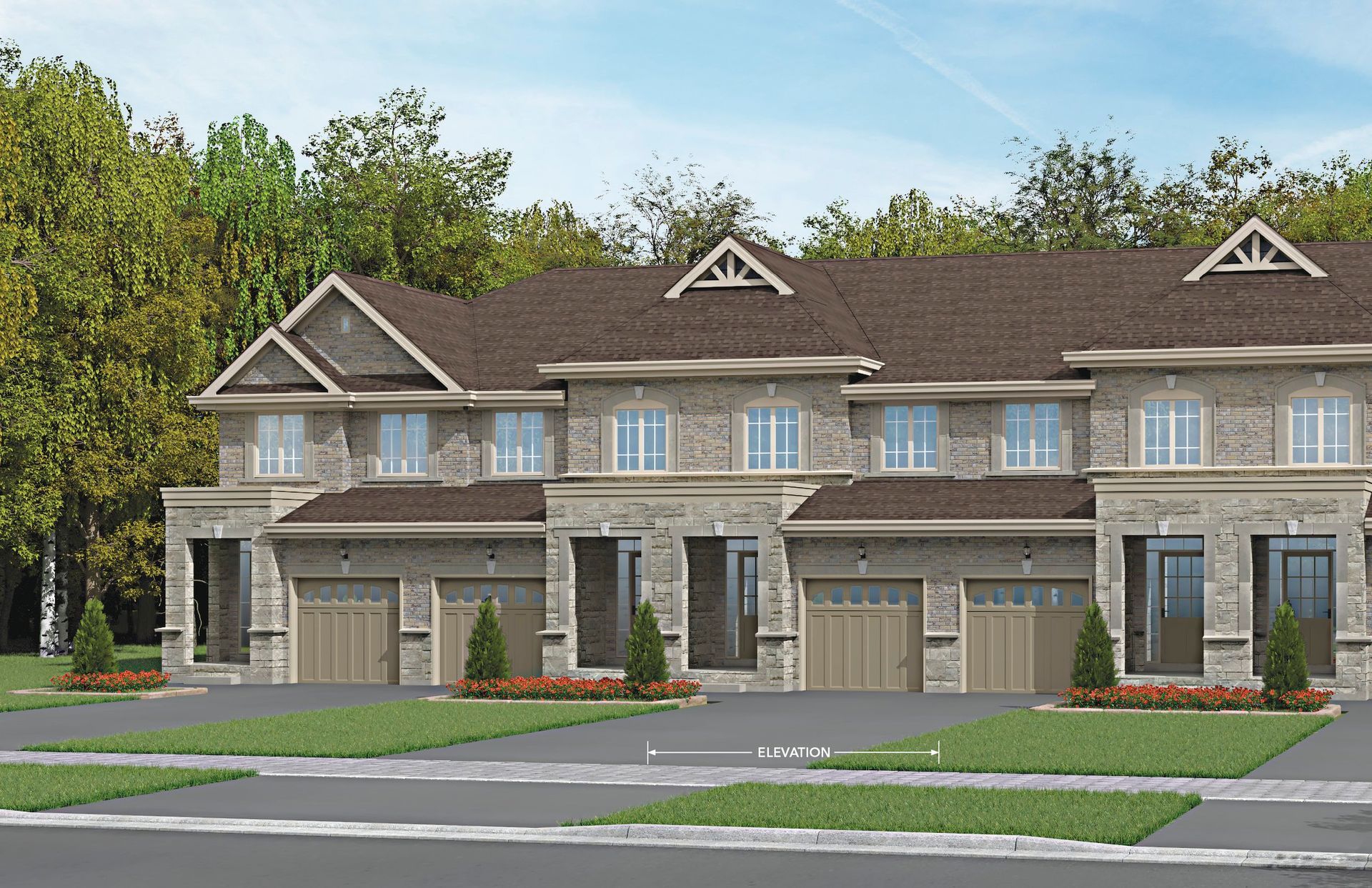 An artist 's impression of a house with a garage and a driveway.