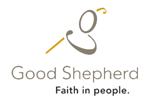 A logo for good shepherd faith in people