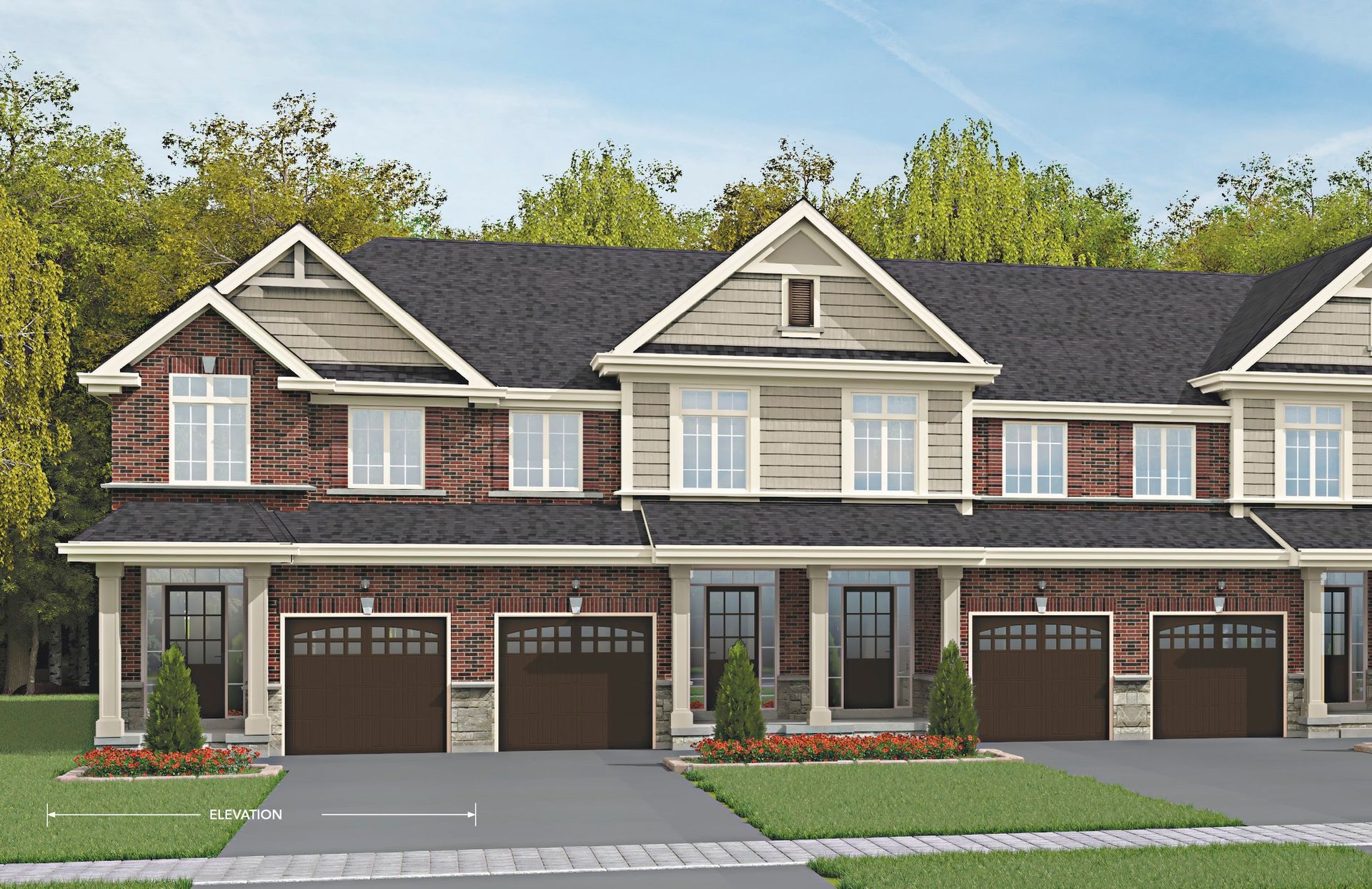 A rendering of a Royal Valley 2 storey towns