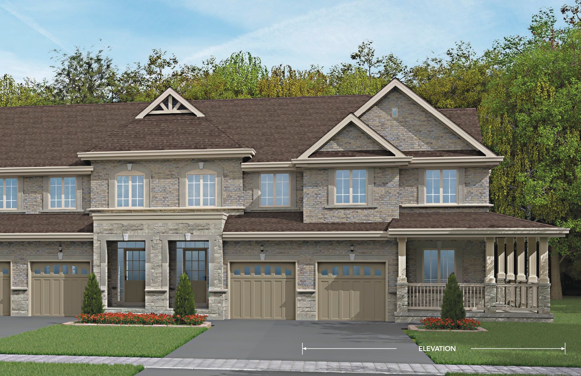 A rendering of a Royal Valley 2 storey towns
