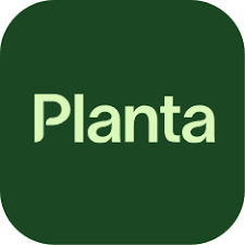 Planta app logo: light green text on a dark green rounded square background.