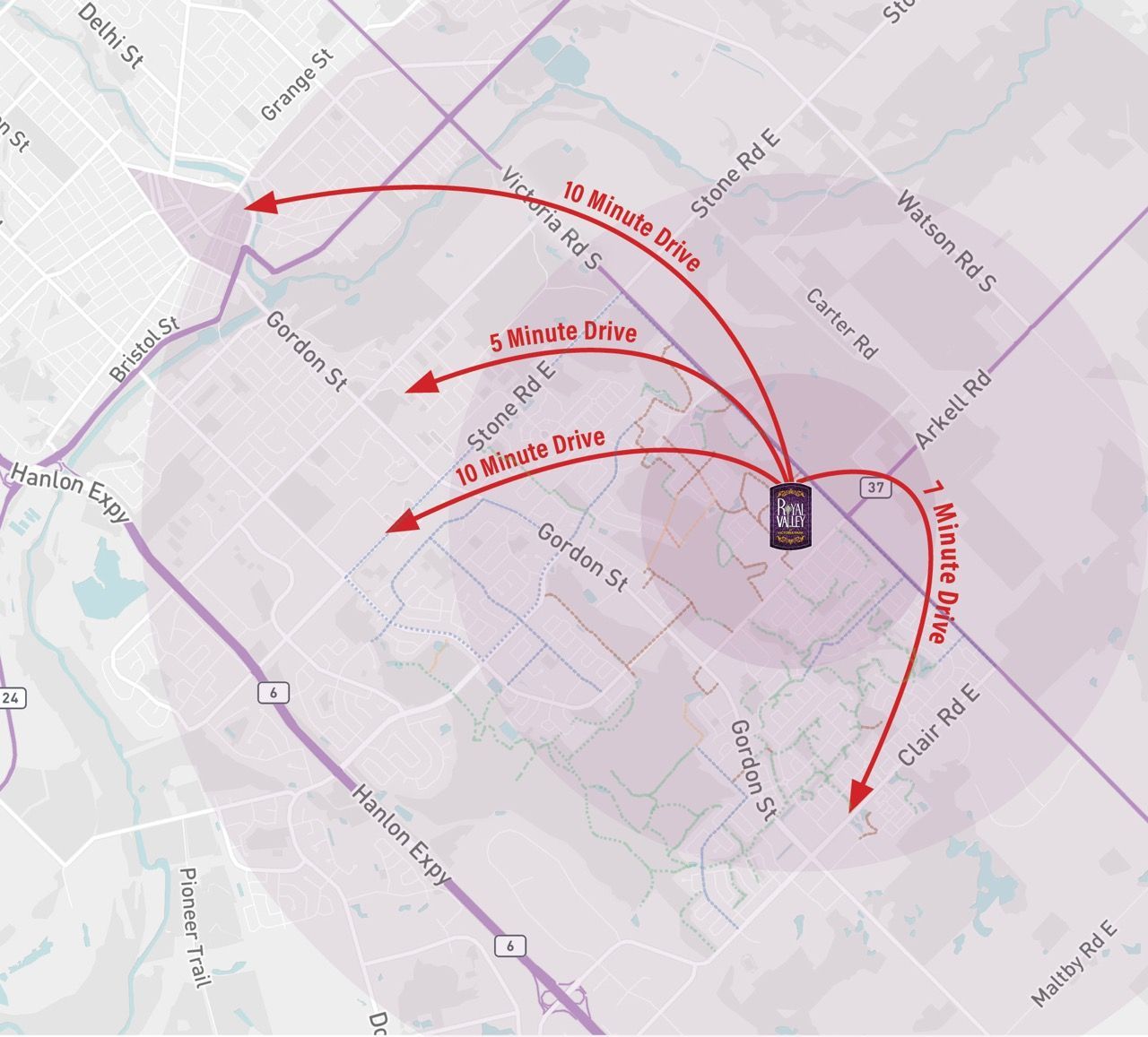 Royal valley driving distance
