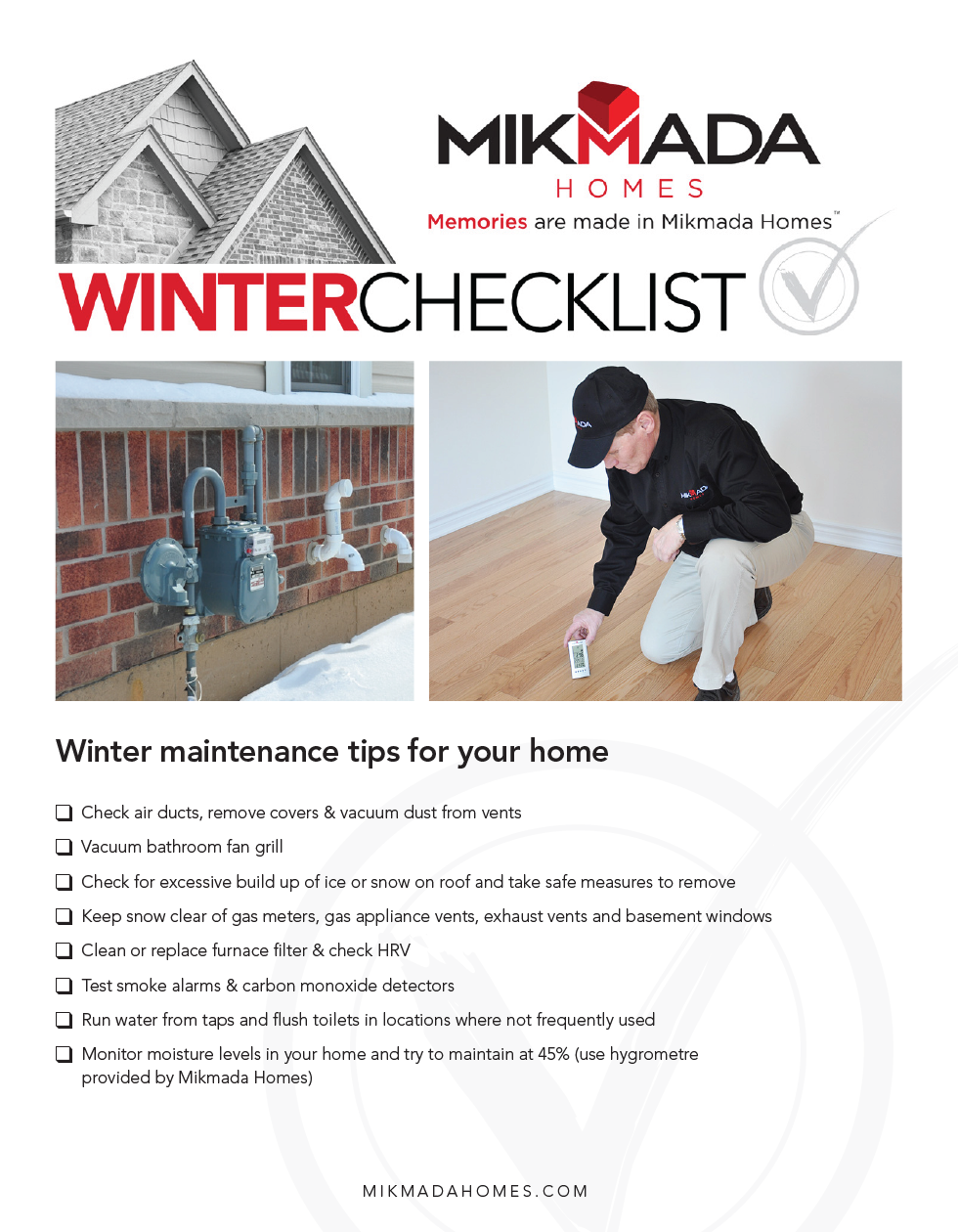 A checklist for winter maintenance tips for your home