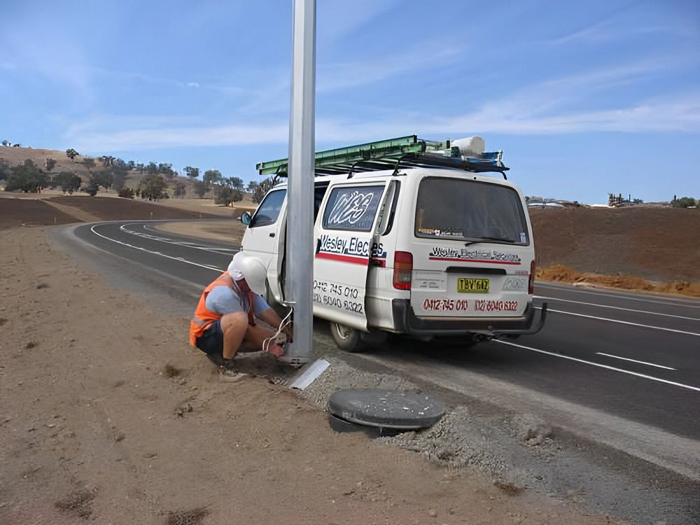 Staff Worker And Van — Local Electricians in Lavington, NSW