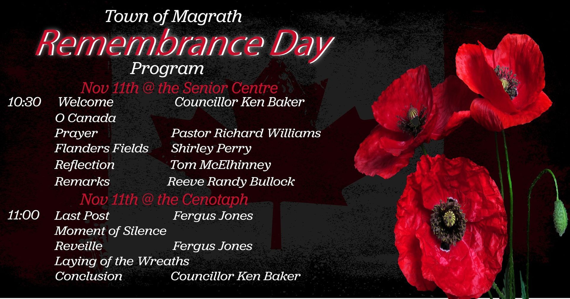 Remembrance Day Schedule