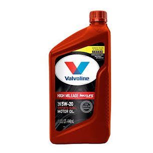 Red Valvoline motor oil bottle. Label shows 