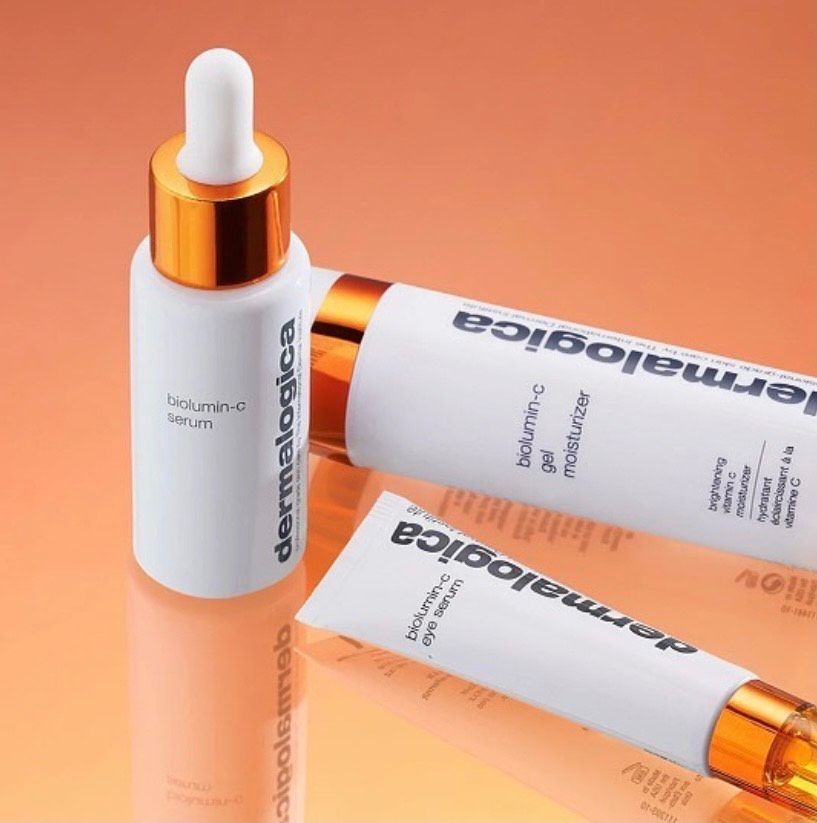 Two bottles of dermalogica are sitting on a table