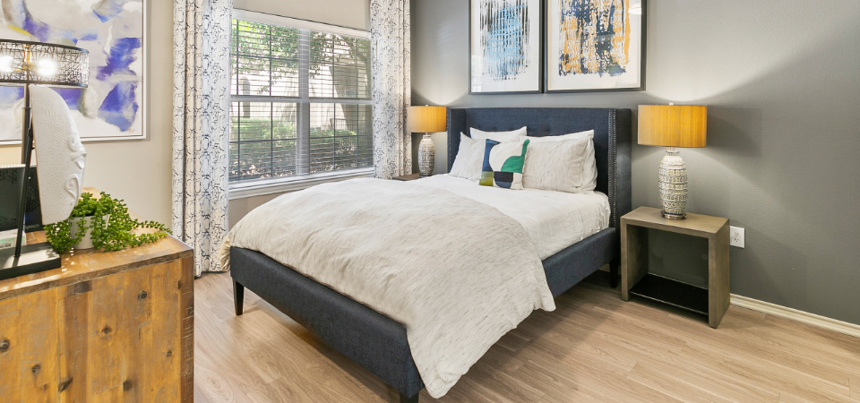 Bedroom at La Costa Villas in Dallas, TX.