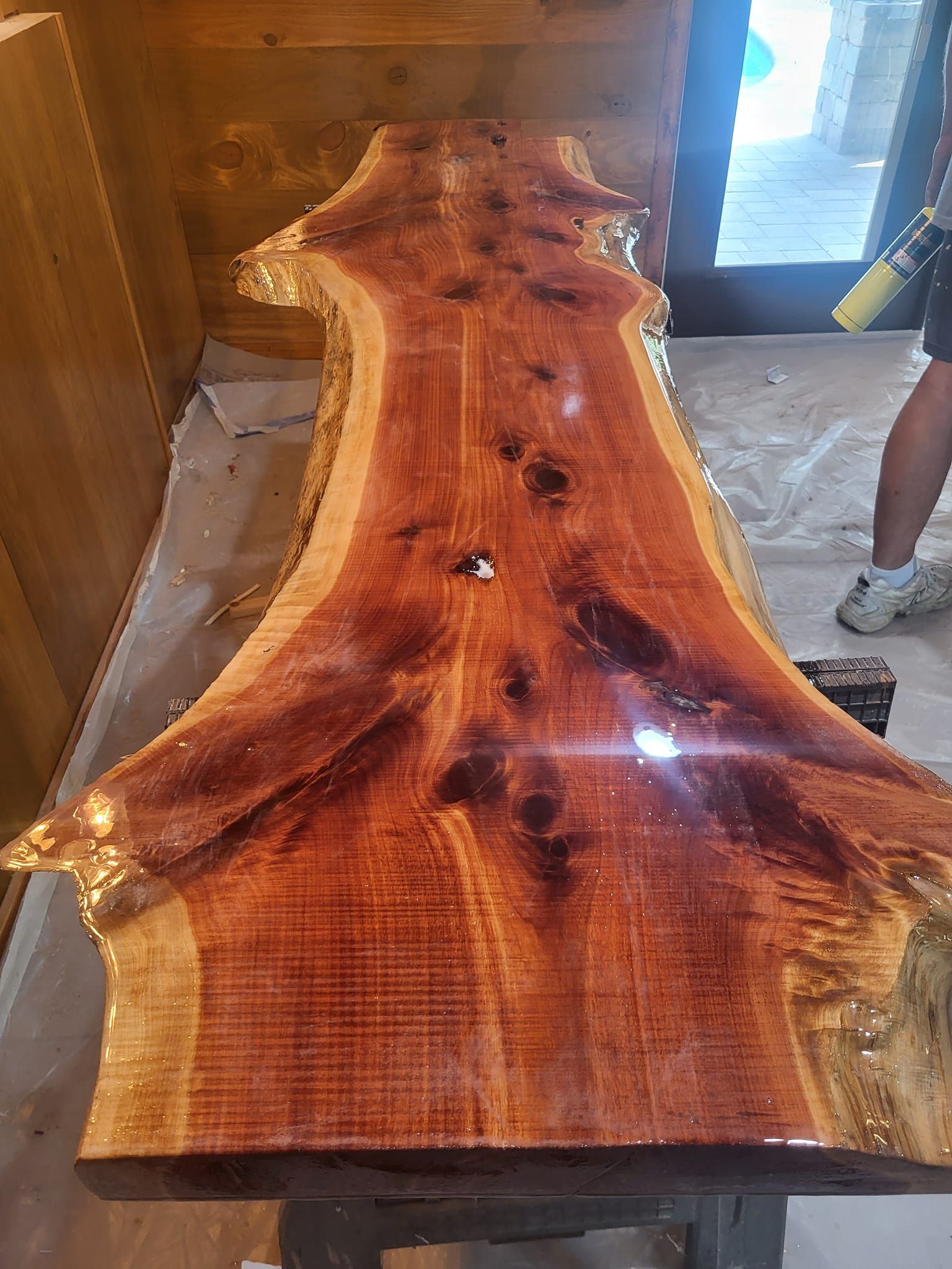 Live-edge wooden table
