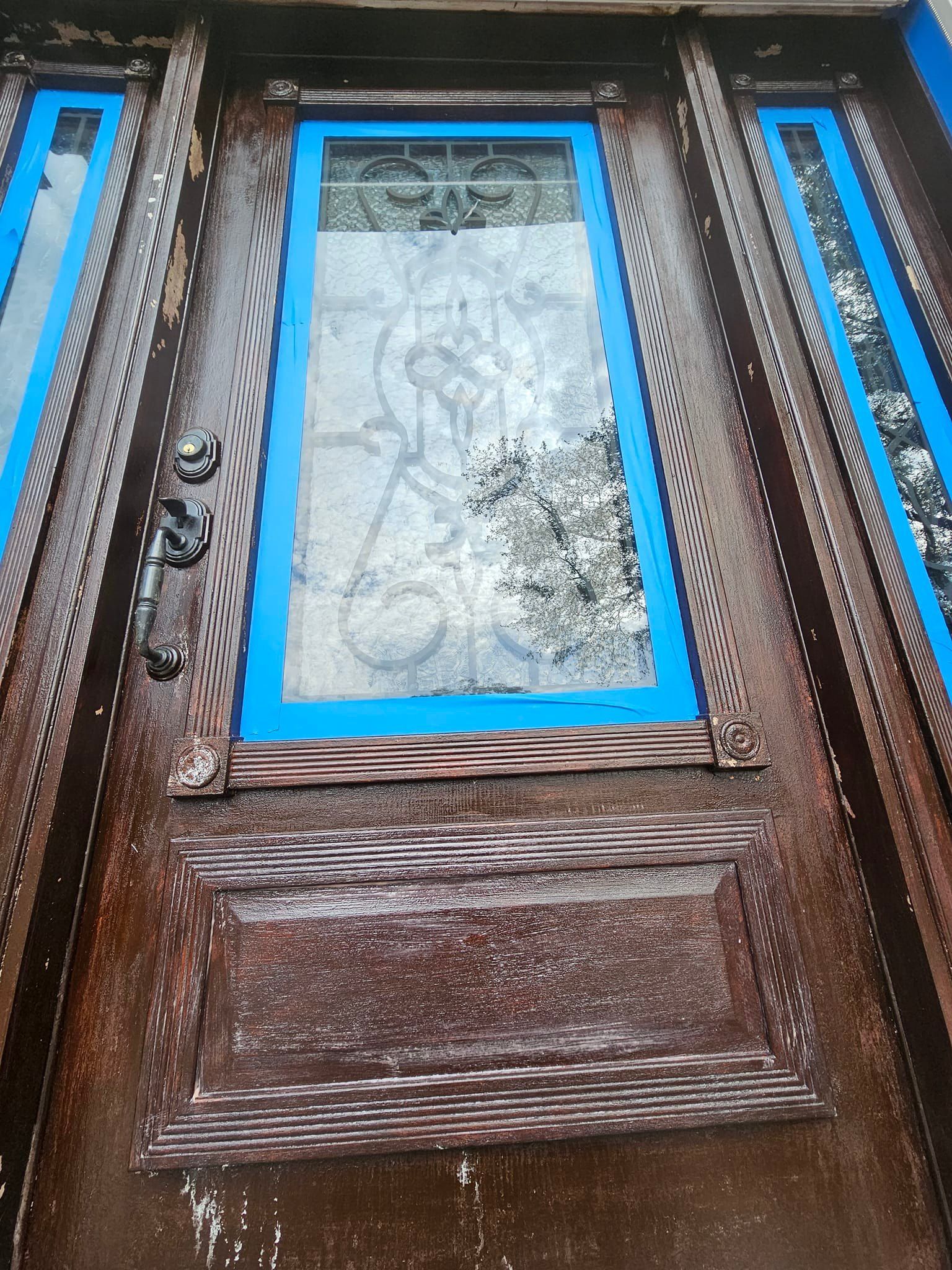 Brown wooden door