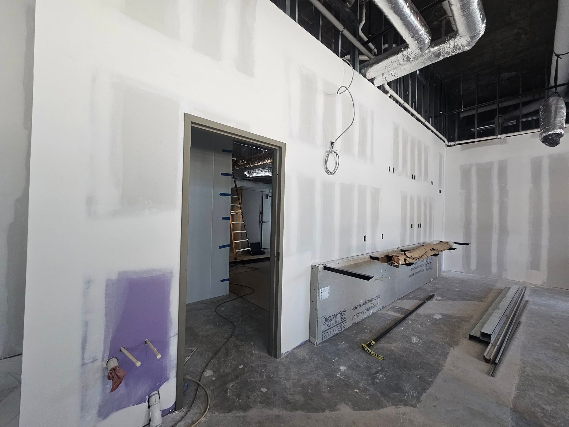 Interior of a room under construction