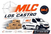 Logo de Mini Fletes Martín con camión azul y texto azul y amarillo.