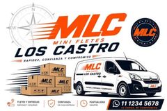 Logo de Mini Fletes Martín con camión azul y texto azul y amarillo.