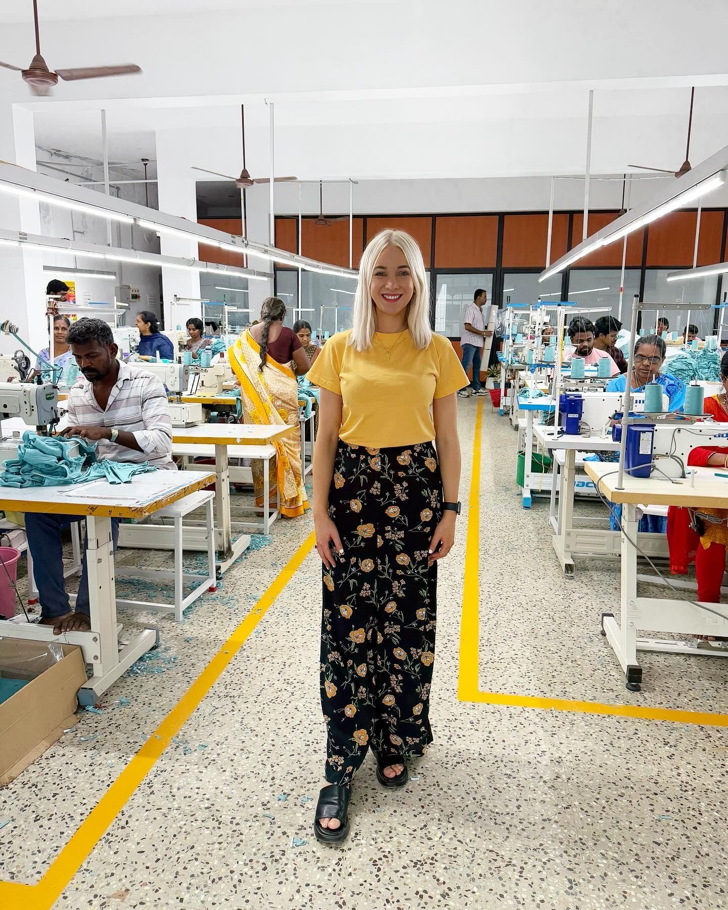 Owner Kimberley Caines is visiting NICO Underwear's makers in India. 