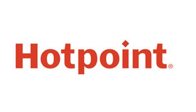 Hotpoint logo in red text on a white background.
