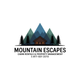 Mountain Escapes rentals and property management logo with cabin, trees, and mountains