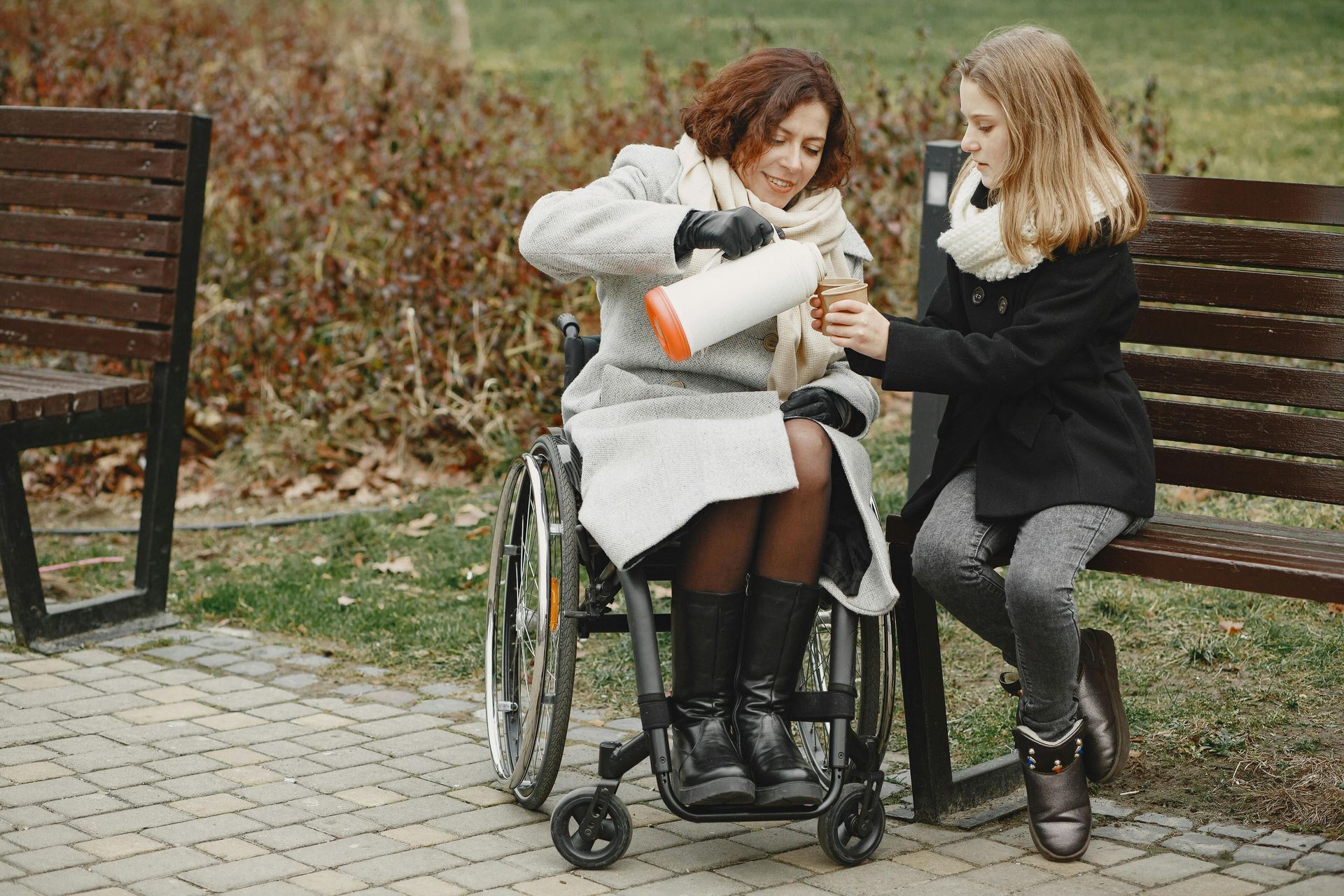Woman in a wheelchair that has stayed in one of our ADA Compliant or wheelchair friendly vacation cabin rentals