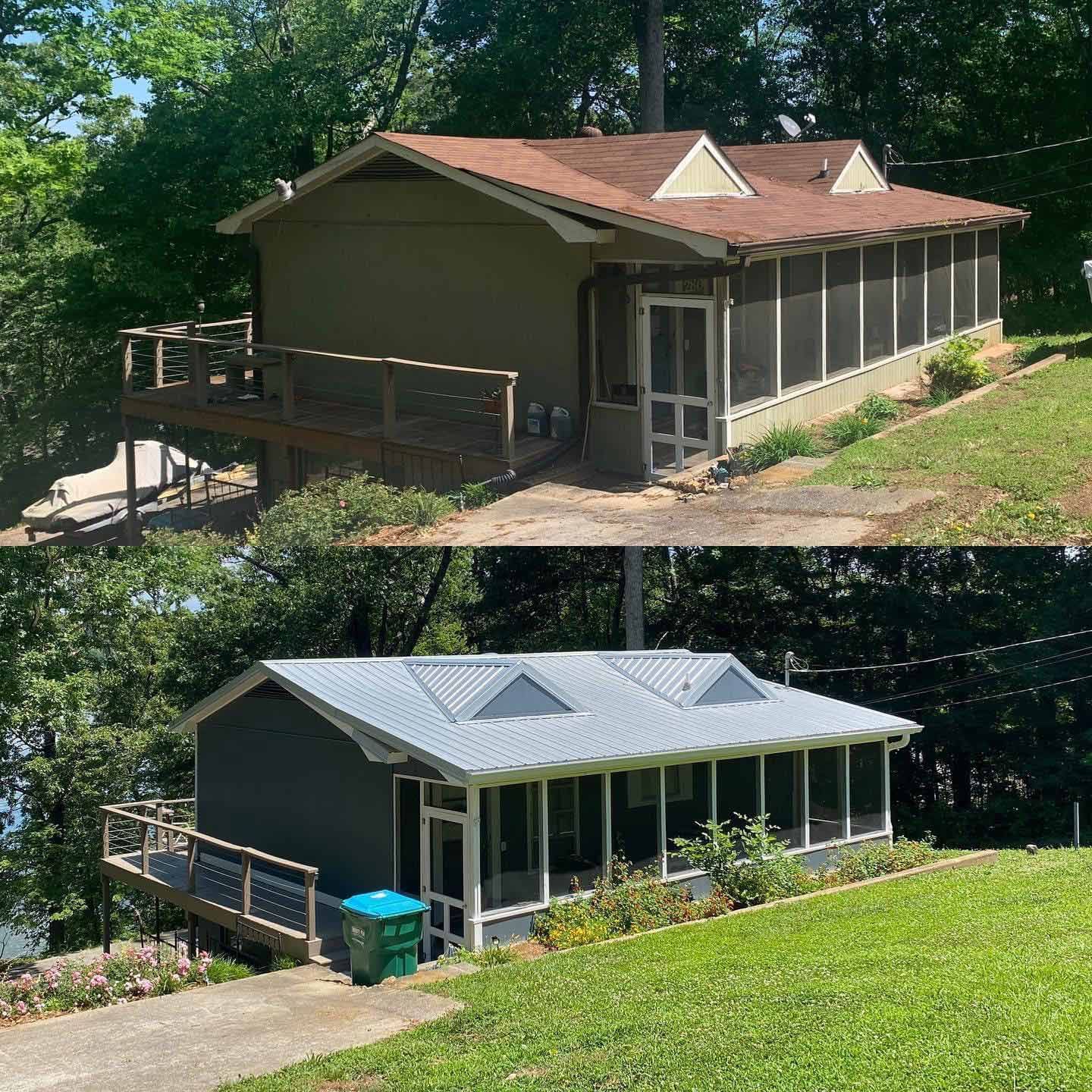 Farm house with metal roof
