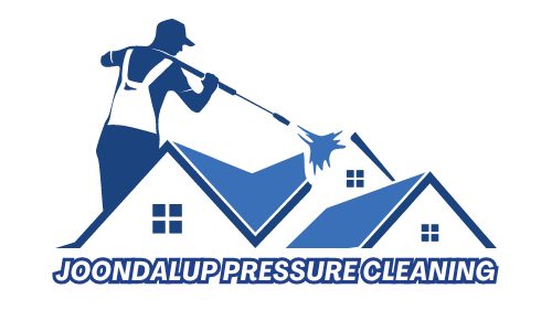 JPC logo design of a man pressure cleaning a house roof