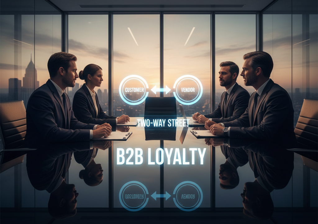 Professionals in meeting discussing customer loyalty