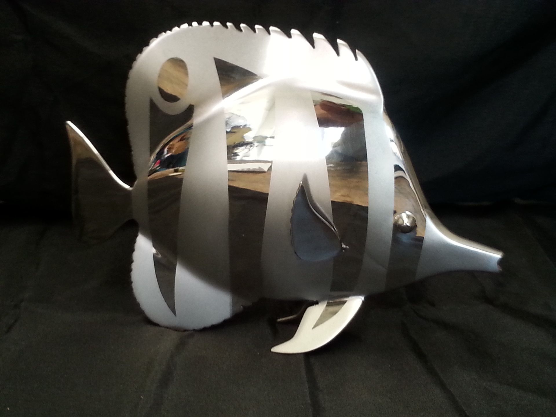 Custom Made Steel Ornament Butterfly Fish — Custom Stainless Craft In Craiglie, QLD