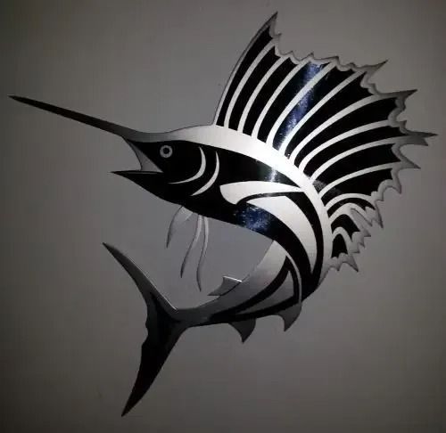 A Black And White Sailfish With A Long Tail — Custom Stainless Craft In Craiglie, QLD