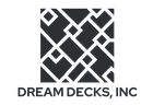 A black and white logo for dream decks , inc.