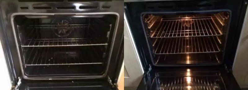 Oven cleaning before and after