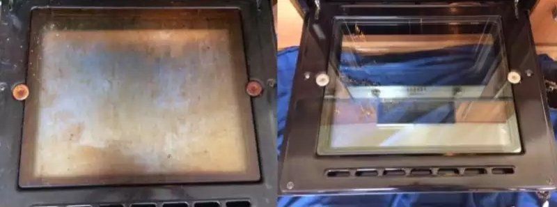 Tray before and after