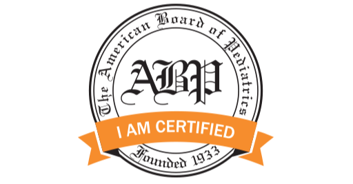 A logo for the american board of pediatrics that says i am certified