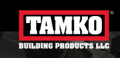 The logo for tamko building products llc is shown on a black background.